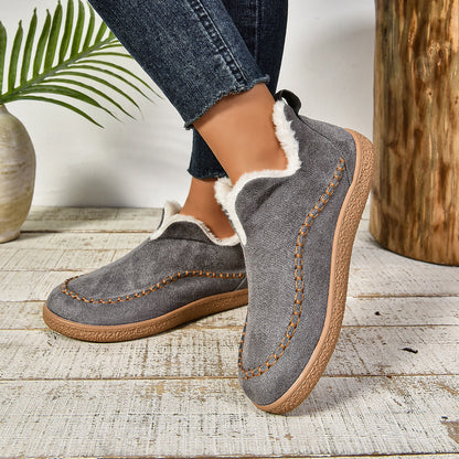 Emma – Vadderade slip-on-skor med plyschinredning