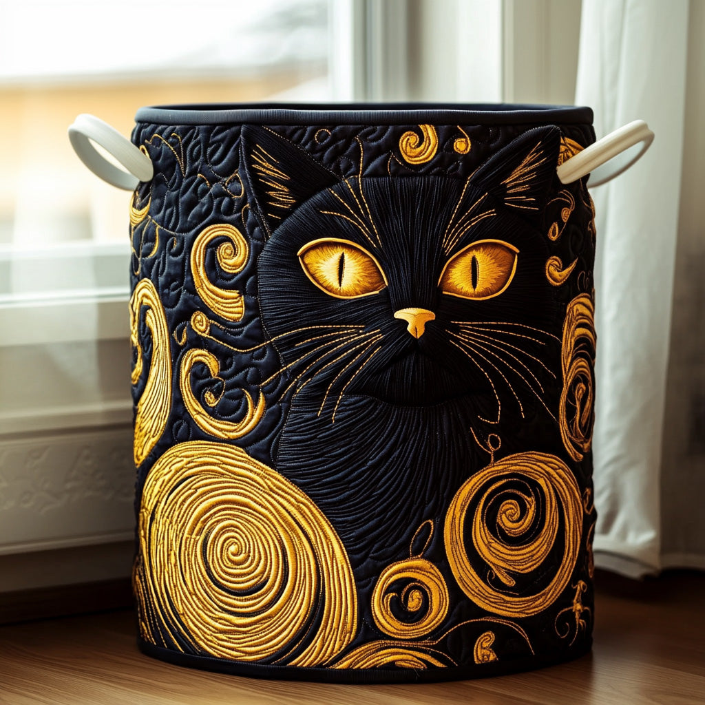 Edit – Quiltad förvaringskorg med kattmotiv