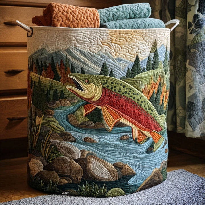 Jenny – Quiltad tvättkorg med naturmotiv