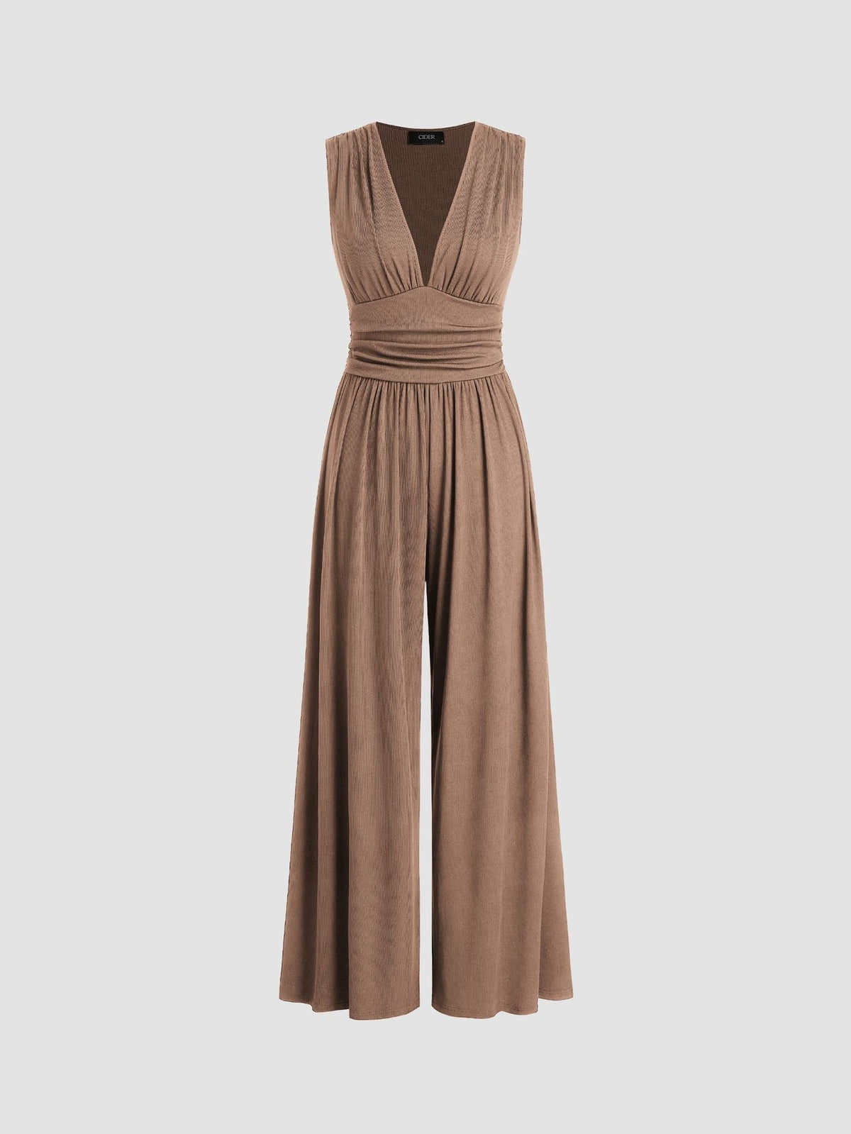 Tuva – Jumpsuit med vida ben och djup v-ringning
