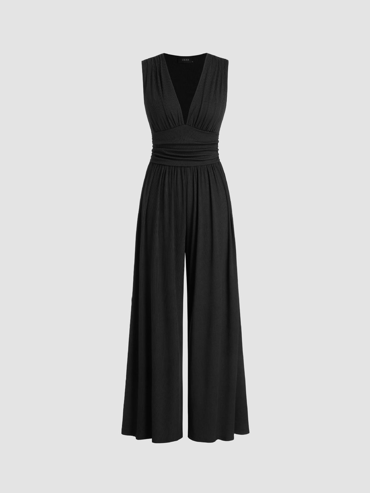 Tuva – Jumpsuit med vida ben och djup v-ringning