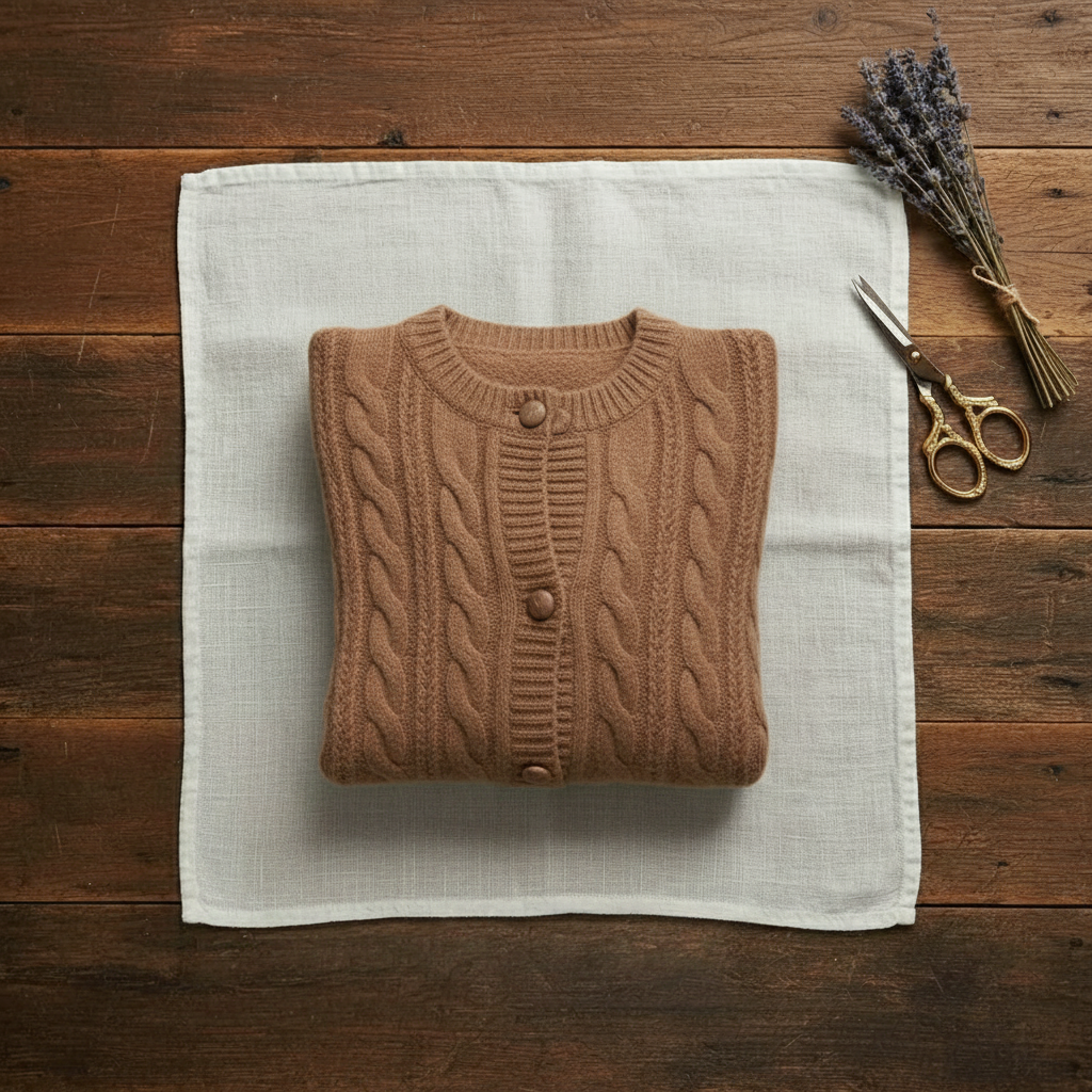 Alice – Kabelstickad kofta med rund hals