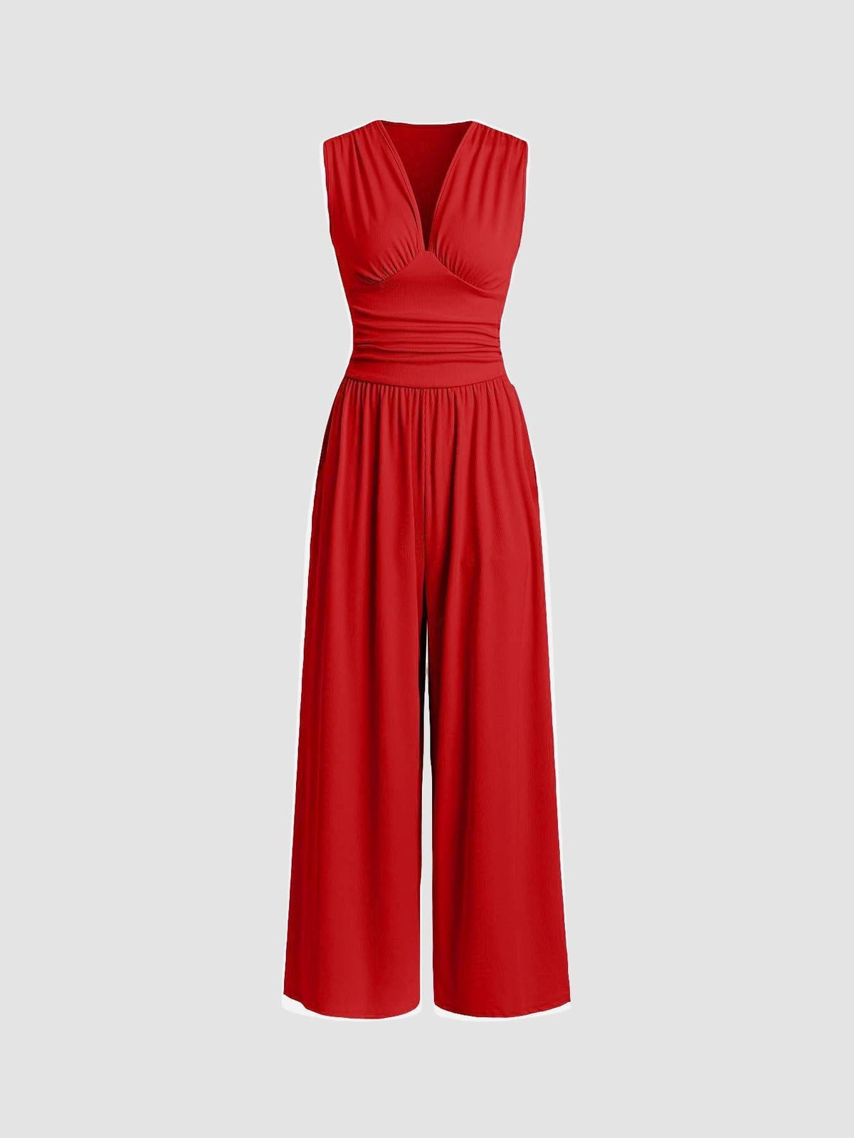 Tuva – Jumpsuit med vida ben och djup v-ringning