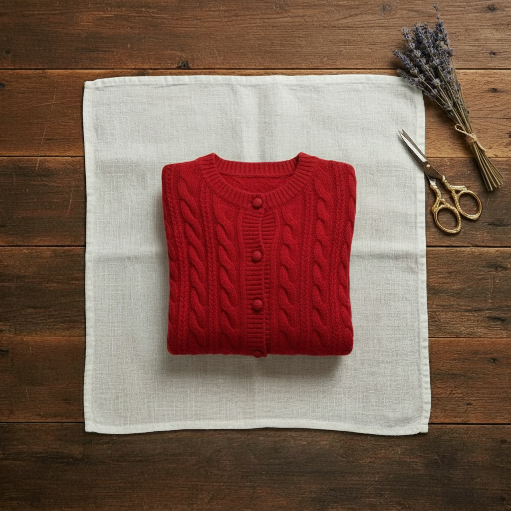 Alice – Kabelstickad kofta med rund hals