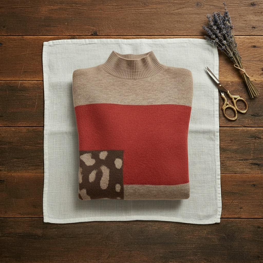 Tora – Stickad tröja med colour block-mönster