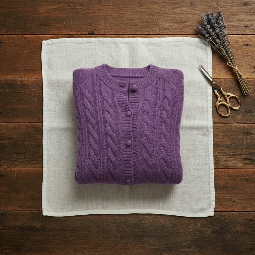 Alice – Kabelstickad kofta med rund hals