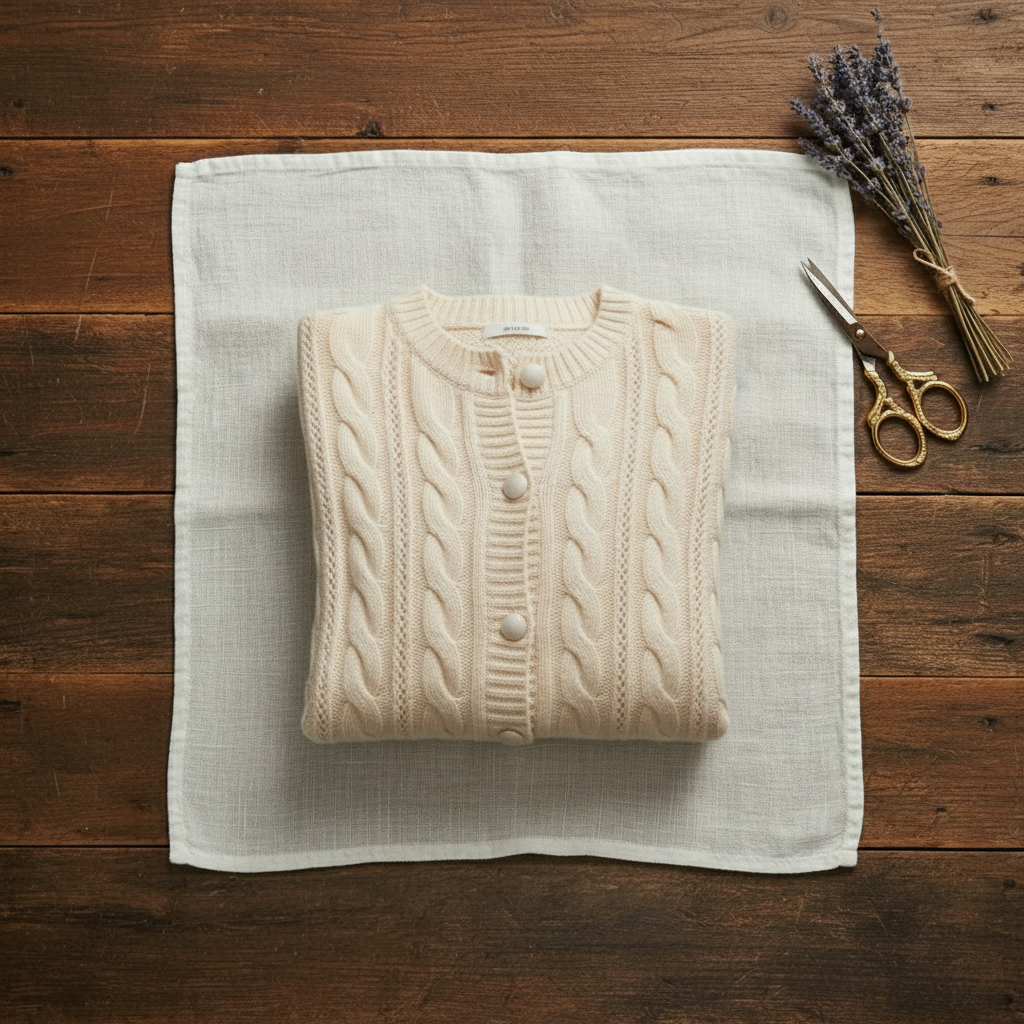 Alice – Kabelstickad kofta med rund hals