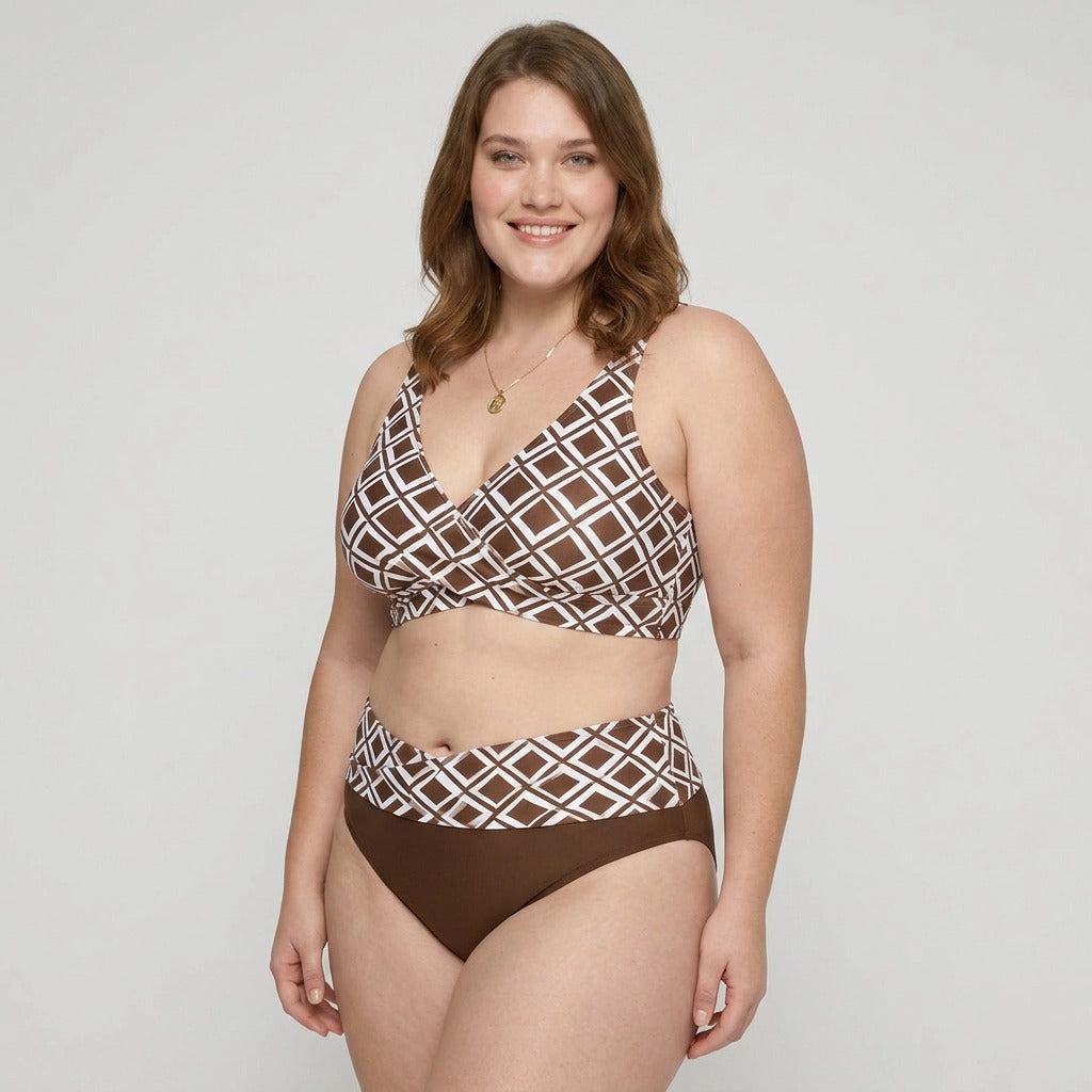 Filippa – Tvådelad bikini med geometriskt mönster
