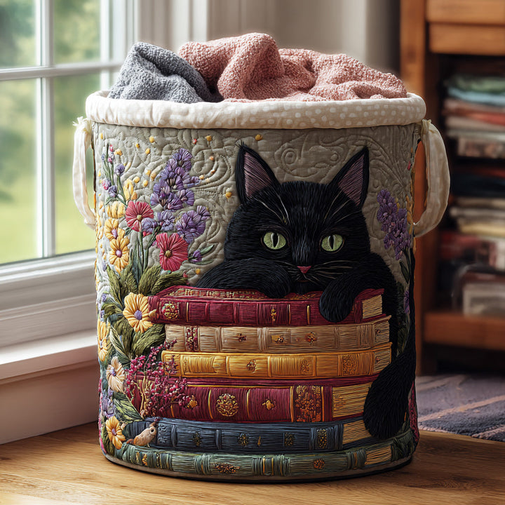 Edit – Quiltad förvaringskorg med kattmotiv