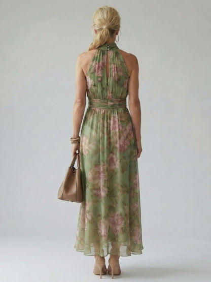 Linnea – Samlad halter midi-klänning