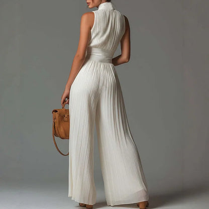 Judit – Plisserad jumpsuit med vida ben