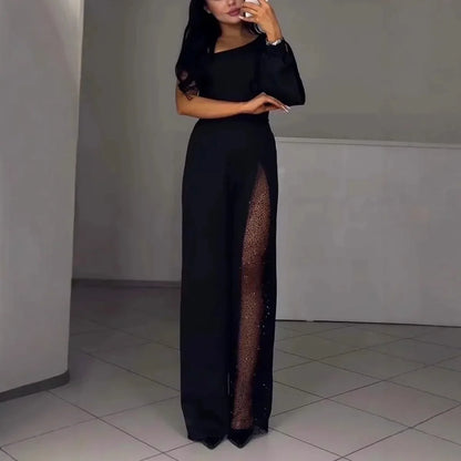 Martina – Elegant jumpsuit med meshdetalj