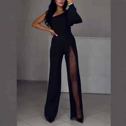 Martina – Elegant jumpsuit med meshdetalj