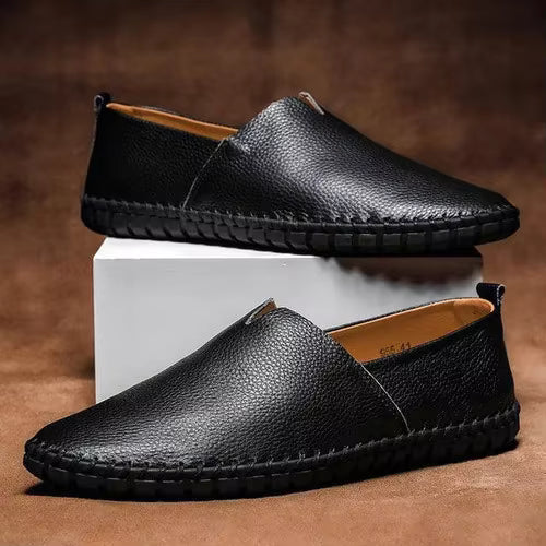 Emma – Klassisk loafer i kornigt läder