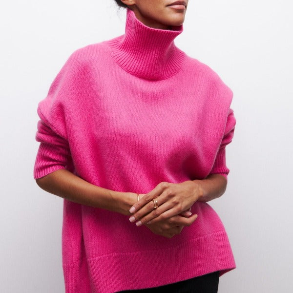 Paulina – Oversized polotröja i mjukt stickad finish