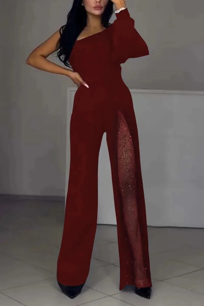 Martina – Elegant jumpsuit med meshdetalj