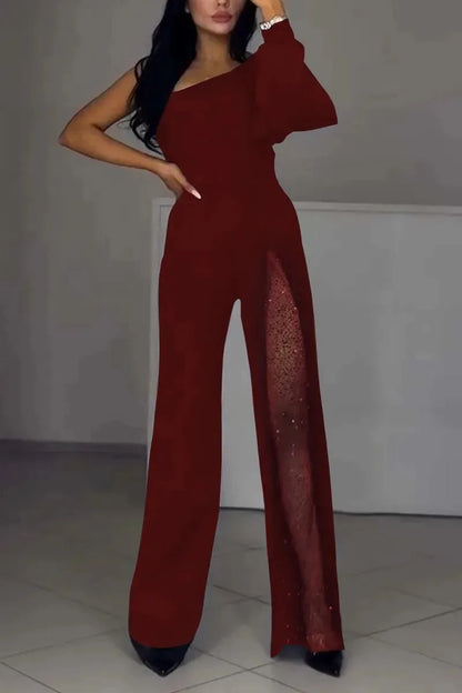 Martina – Elegant jumpsuit med meshdetalj