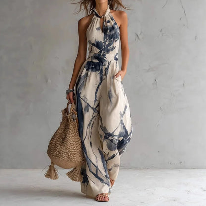 Dorotea – Jumpsuit med konstnärligt tryck