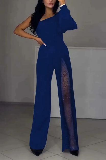 Martina – Elegant jumpsuit med meshdetalj