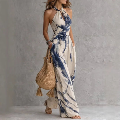 Dorotea – Jumpsuit med konstnärligt tryck
