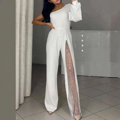 Martina – Elegant jumpsuit med meshdetalj