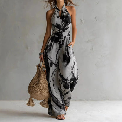 Dorotea – Jumpsuit med konstnärligt tryck