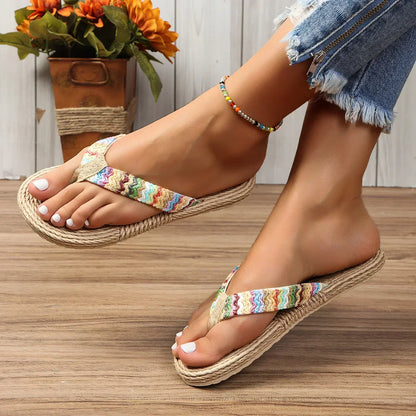 Linn – Flätade flip-flops