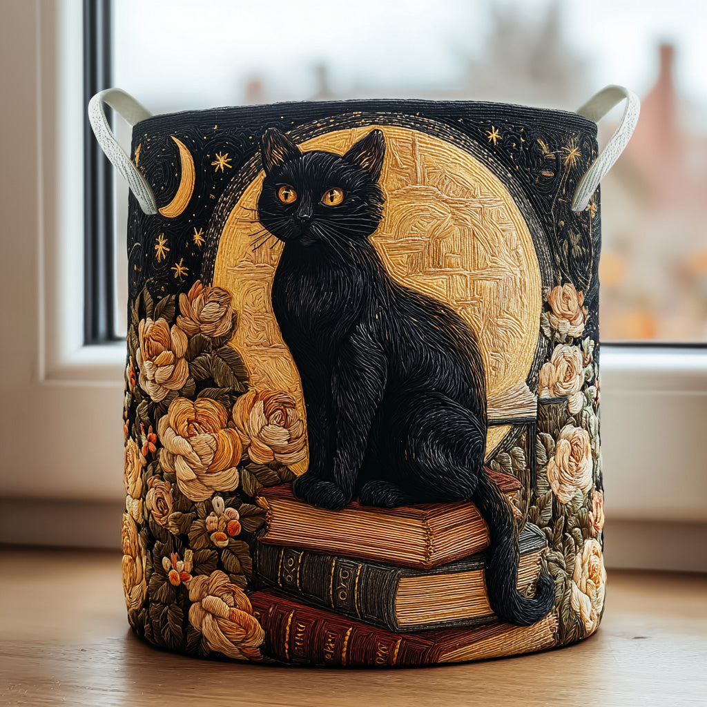 Edit – Quiltad förvaringskorg med kattmotiv
