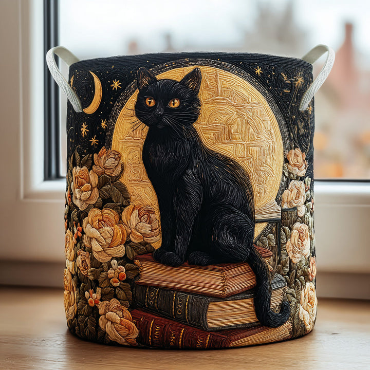 Edit – Quiltad förvaringskorg med kattmotiv