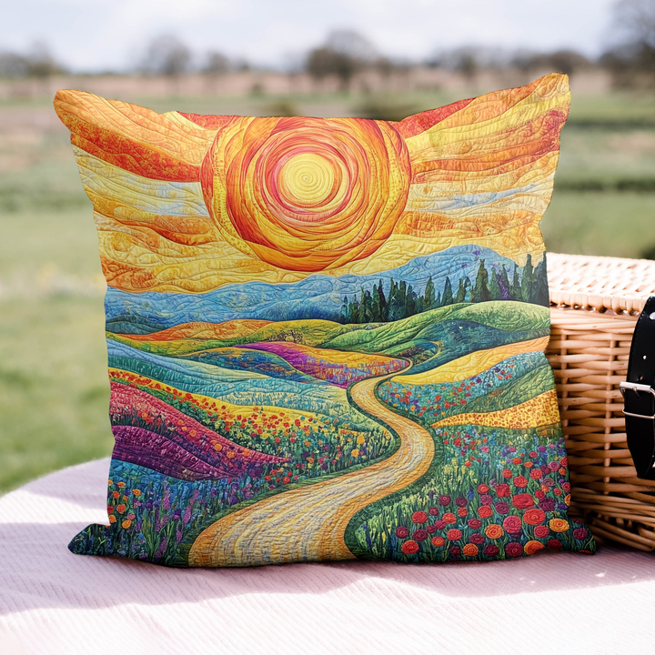Camilla – Quiltat kuddfodral med landskapsmotiv
