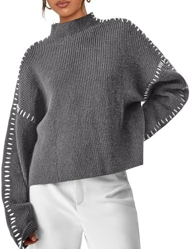 Vivianne – Oversized stickad tröja med kontrastsömmar