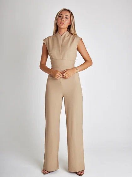 Birgit – Ärmlös jumpsuit med vida ben