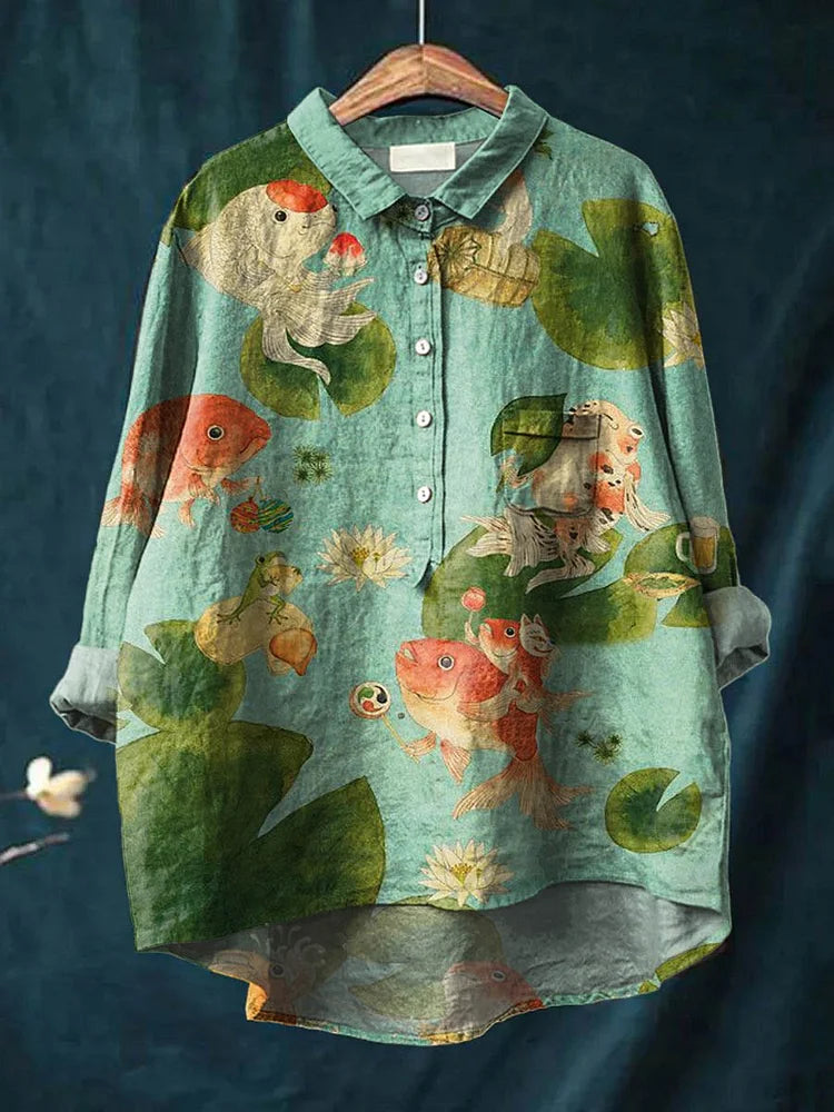 Judit – T-shirt med illustrerat djurtryck