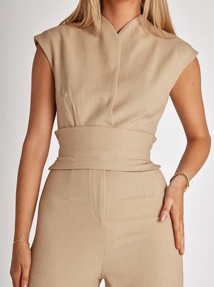 Birgit – Ärmlös jumpsuit med vida ben