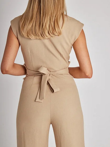 Birgit – Ärmlös jumpsuit med vida ben