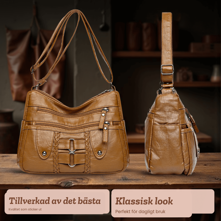 Agneta – Crossbodyväska med flätade detaljer – handgjord av Astrid Göteborg