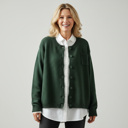 Hedvig – Mysig stickad kofta med knappar