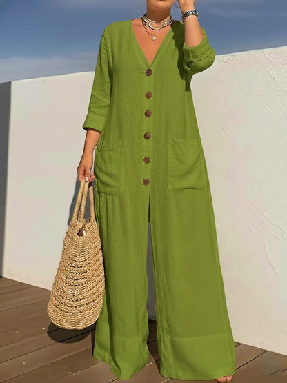 Alma – Avslappnad jumpsuit i mjuk tygblandning