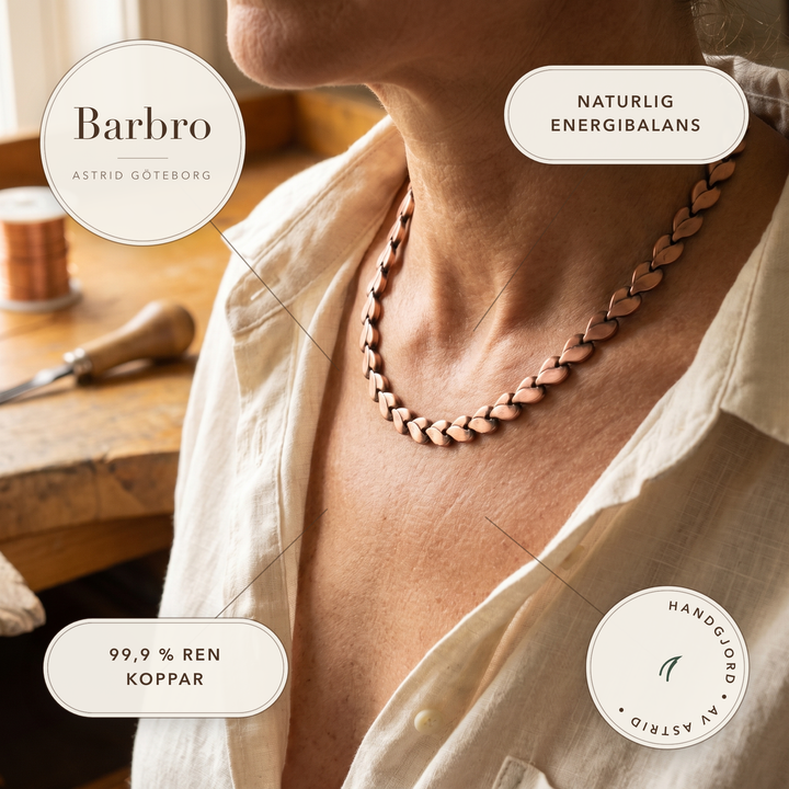 Barbro – Handgjort halsband i flätad kedja – handgjord av Astrid Göteborg