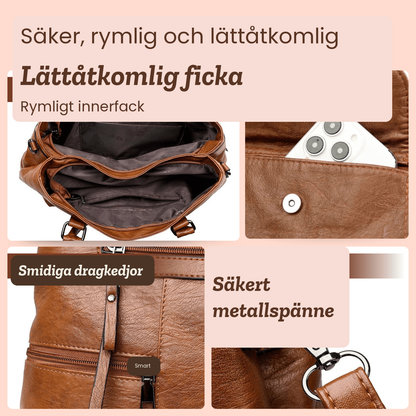 Barbro – Rymlig axelväska med flera fack – handgjord av Astrid Göteborg