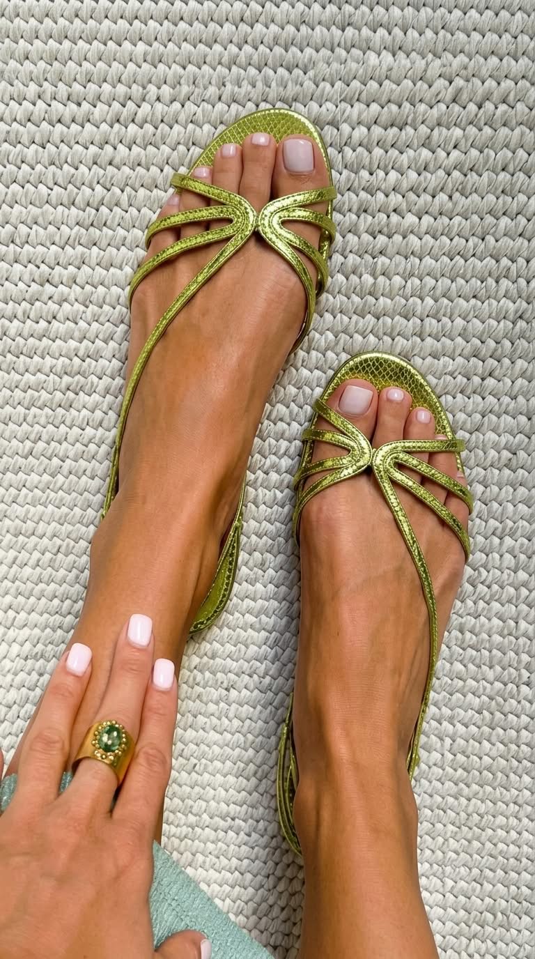 Dagny – Sandaler med korslagda remmar och ormskinnsmönster