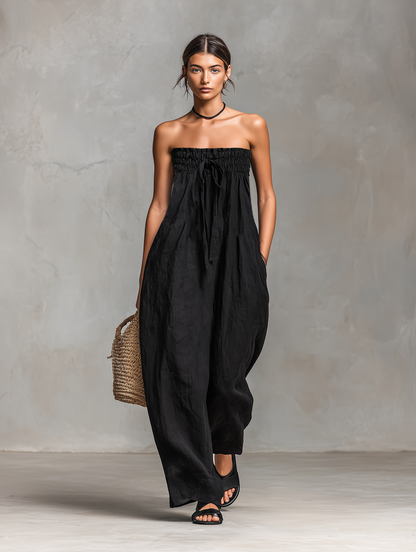 Marianne – Rymlig jumpsuit med bandeaukrage
