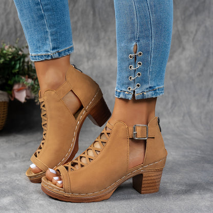 Britta – Sandaler med lattice-klack