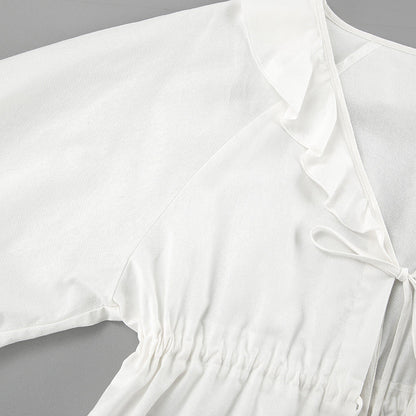 Gittan – Set med volangig knyttopp och shorts