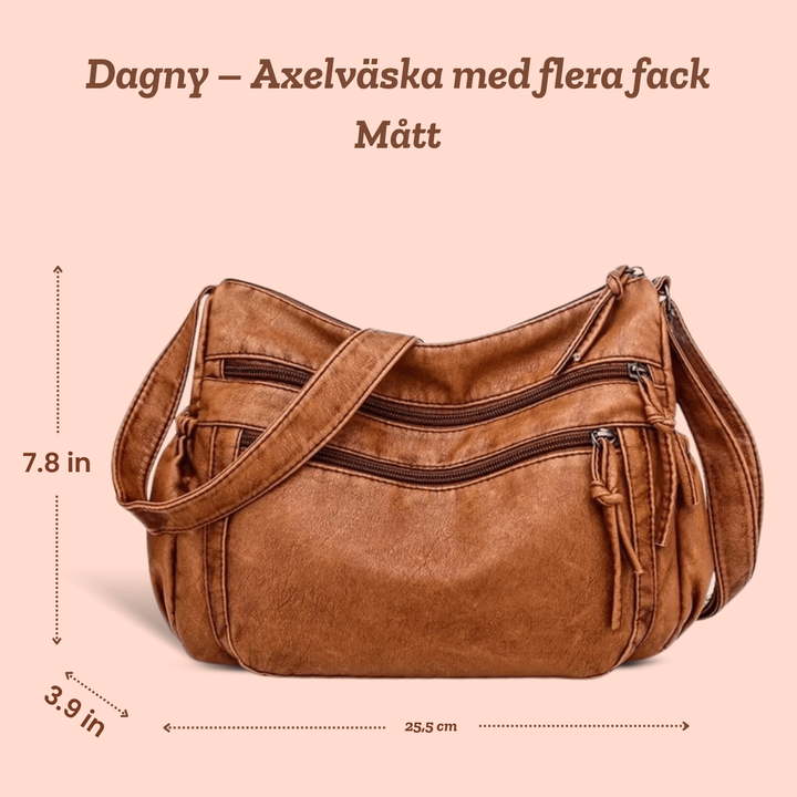 Dagny – Axelväska med flera fack – handgjord av Astrid Göteborg