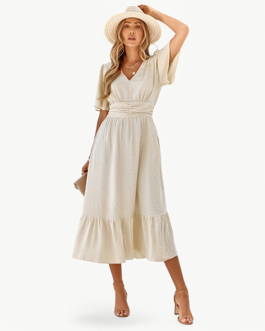 Ulla – Elegant flödande sommarklänning med v-ringning