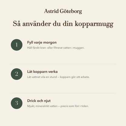 Dorotea – Handhamrad mugg i rent koppar – så använder du den, steg för steg