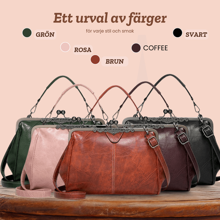 Elisabet – Handväska med vintage-lås och handstygn – handgjord av Astrid Göteborg