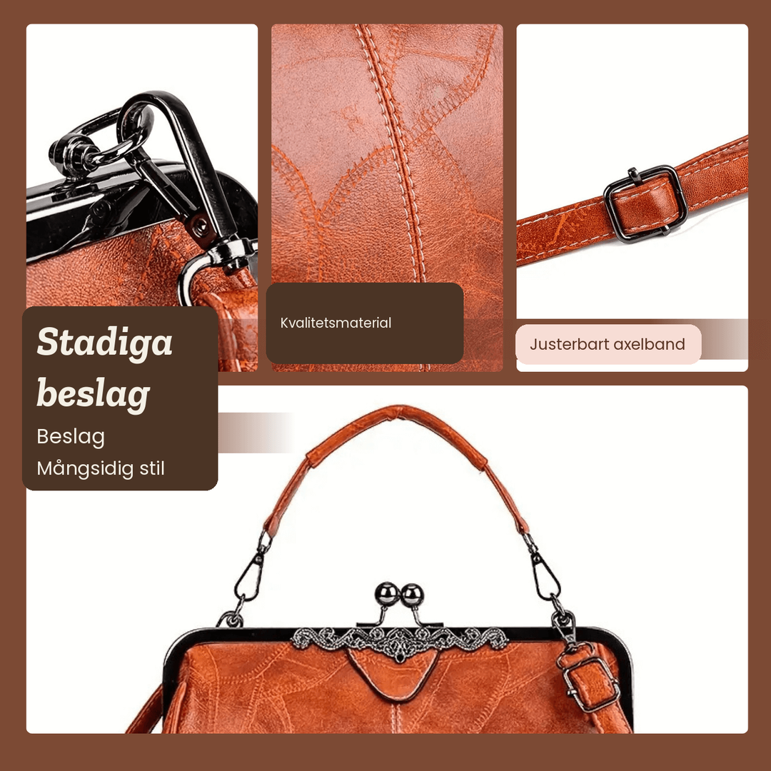 Elisabet – Handväska med vintage-lås och handstygn – handgjord av Astrid Göteborg