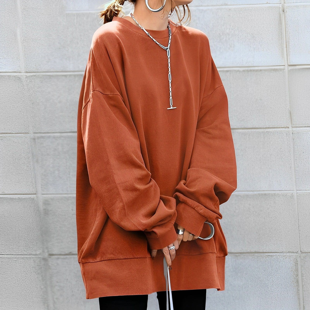 Nelly – Oversized sweatshirt med rund hals